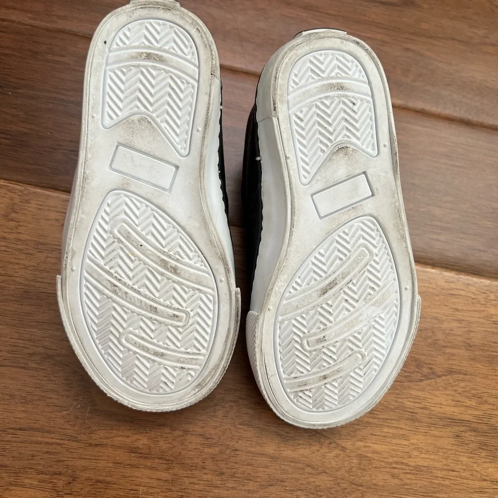 Janie and Jack Black Kids Dress Shoes with White Soles